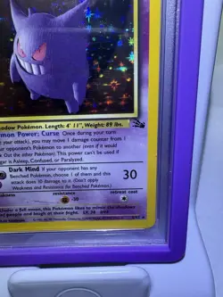 1999 Pokemon Fossil: Gengar Holo #5 PSA 7 English (Slab Guard Included) - Image 5