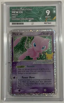 2021 Pokemon Celebrations Mew ex #88/92 Classic Collection Holo Mint 9 Graded - Image 1