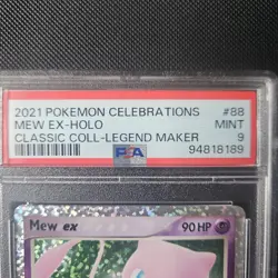 Pokemon Mew ex 88/92 Celebrations Classic Collection Holo EX 2021 PSA 9 - Image 3