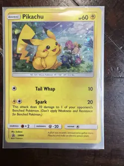 Pokemon TCG Sun And Moon Black Star Promo Pikachu Halo SM86 - Image 1