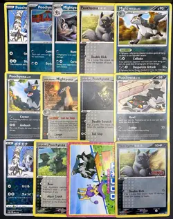 13x Pokemon Cards Poochyena Mightyena Lot - Holo Rare Vintage Stamped TCG - Image 1