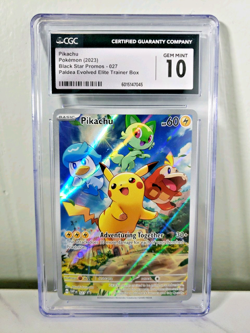 Pikachu 027 Sv: Scarlet & Violet Promo Cards Holo CGC GEM MINT 10 - Image 1