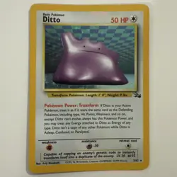 Pokemon TCG Ditto Fossil Holo Rare Unlimited Vintage Card 3/62. MP - Image 1