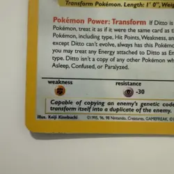 Pokemon TCG Ditto Fossil Holo Rare Unlimited Vintage Card 3/62. MP - Image 4