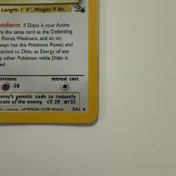 Pokemon TCG Ditto Fossil Holo Rare Unlimited Vintage Card 3/62. MP - Image 5