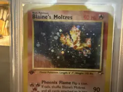 Pokemon TCG Blaine's Moltres Gym Heroes Holo Card 1st Edition Rare 1/132 - Image 4