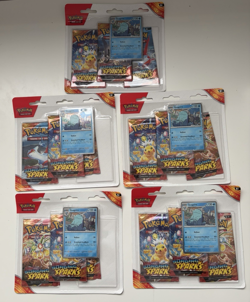 Pokemon Surging Sparks 3 Pack Blister (Quagsire) - LOT OF 5 - Image 1