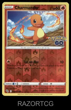 CHARMANDER 008/078 C POKEMON GO POKEMON REVERSE HOLO NM/M - Image 1