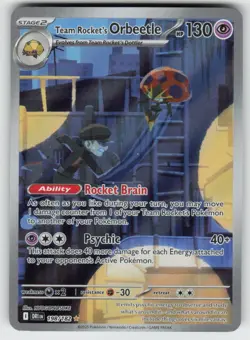 Team Rocket's Orbeetle 198/182 Illustration Rare Destined Rivals Pokemon Holo NM - Image 1