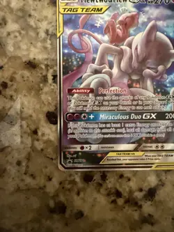 Pokemon Mewtwo & Mew GX SM191 TAG TEAM Textured Promo Holo NM English - Image 3