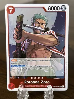Roronoa Zoro OP14-015 The Azure Sea's Seven Foil One Piece TCG Near Mint - Image 1