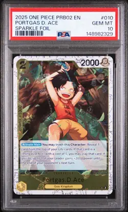Portgas D Ace Sparkle Foil ST13-010 Premium Booster Best Vol. 2 One Piece PSA 10 - Image 1