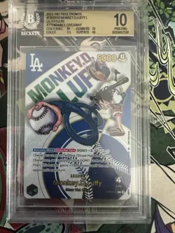 BGS10 LA Dodgers Monkey D Luffy Promo One Piece Eb02-010 - Image 1