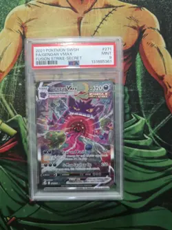 Gengar VMAX 271/264 PSA 9 Secret Rare Fusion Strike Pokemon Card with guard - Image 2