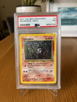Houndour 5/75 - Pokemon Neo Discovery - PSA 7 with SWIRL 🌀 - Image 1