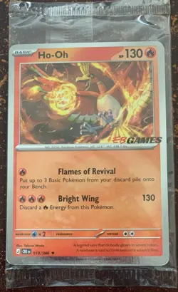 🔥 Pokemon TCG 🔥 Ho-Oh EBGames Stamped Promo 010/086 Chaos Rising Sealed - Image 1