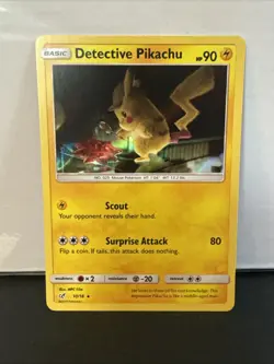 Pokemon TCG Detective Pikachu Holo Rare Card 10/18 NM Condition - Image 1