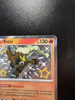 Pokemon TCG Entei Scarlet & Violet Paldean Fates Holo Shiny Rare Card 112/091 - Image 4