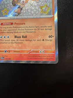 Pokemon TCG Entei Scarlet & Violet Paldean Fates Holo Shiny Rare Card 112/091 - Image 5
