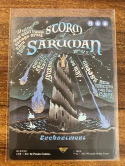 MTG✨STORM OF SARUMAN Brdless Full POSTER Art✨LTR SHOWCASE MINT MYTHIC Unplayed ! - Image 1