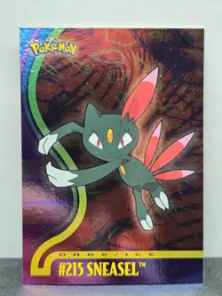 Topps Pokemon Sneasel #215 TV Animation Foil Card 2001 Vintage LP - Image 1