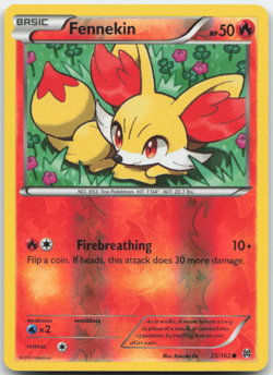 Fennekin 25/162 Reverse Holo BREAKthrough Pokemon Card NM - Image 1