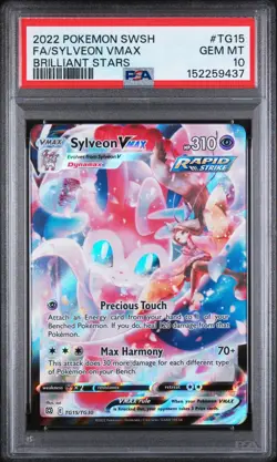 PSA 10 Sylveon VMAX TG15 Full Art Pokemon Card Brilliant Stars GEM MINT 2022 - Image 1