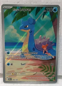 Pokemon TCG Misty's Lapras 194/182 Sv10 Destined Rivals Holo Illustration Rare - Image 2