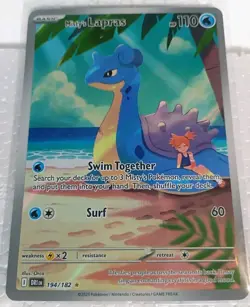 Pokemon TCG Misty's Lapras 194/182 Sv10 Destined Rivals Holo Illustration Rare - Image 3