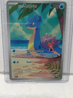 Pokemon TCG Misty's Lapras 194/182 Sv10 Destined Rivals Holo Illustration Rare - Image 5