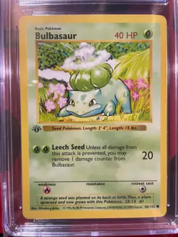 1999 Pokemon Base Set Bulbasaur 1st First Edition English #44 CGC Mint 9 - Image 2