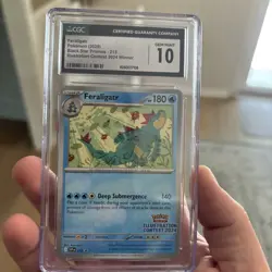 CGC 10 Feraligatr #213 SV Promo Illustration Contest 2024 2025 English Holo - Image 1