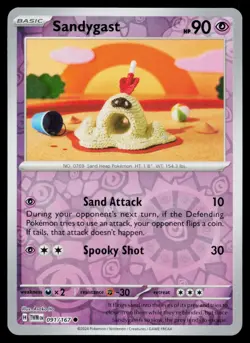 Sandygast Common Reverse Holo Twilight Masquerade TWM 091/167 Pokemon NM 2024 - Image 1