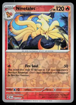 Ninetales Uncommon Reverse Holo Surging Sparks SSP 017/191 Pokemon NM 2024 - Image 1