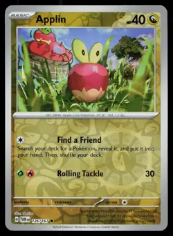 Applin Common Reverse Holo Twilight Masquerade TWM 126/167 Pokemon NM 2024 - Image 1