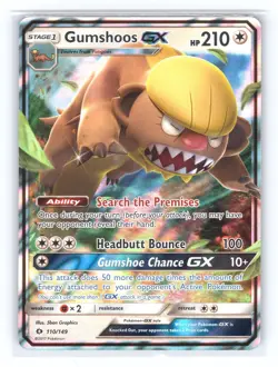 Gumshoos GX 110/149 Holo Ultra Rare SM Base Set Pokemon Holo Near Mint - Image 1