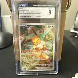 Eevee #173 Black Star Promo Prismatic Evolutions ETB Pokemon CGC 9 ships fast - Image 1