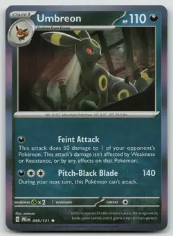 Pokemon Umbreon 059/131 Prismatic Evolutions Rare Holo NM - Image 1