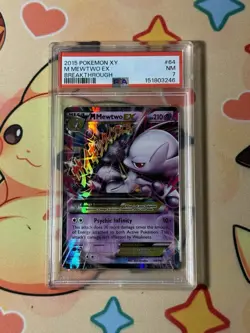 2015 POKEMON XY BREAKTHROUGH #64 M MEWTWO EX PSA 7 - Image 1