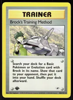 Brock's Training Method 106/132 Gym Heroes Pokemon 1st Edition NM 01-08-83 - Image 1