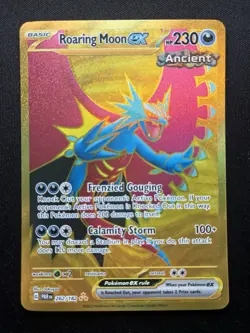 Pokemon: Roaring Moon ex Hyper Rare (Gold) 262/182 Paradox Rift - Image 1