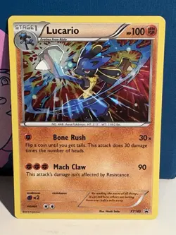 Pokemon Lucario XY140 XY Black Star Promo Holo 2016 NM/M ⭐ Swirl - Image 1