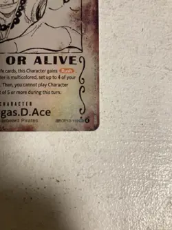 One Piece OP13-119 Portgas D. Ace WANTED POSTER ERROR Pre-Errata - Image 3