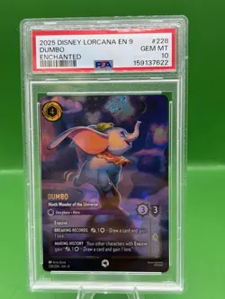 Disney Lorcana Fabled Dumbo Ninth Wonder of the Universe Enchanted #228 PSA 10 - Image 1