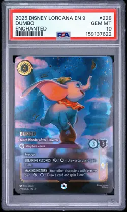 Disney Lorcana Fabled Dumbo Ninth Wonder of the Universe Enchanted #228 PSA 10 - Image 4