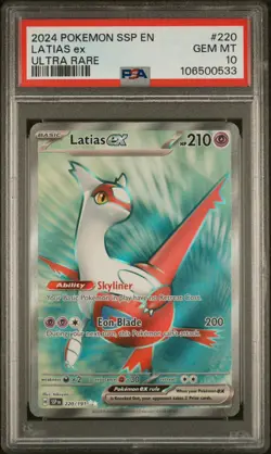 Latias ex 220/191 Sv08: Surging Sparks Holo PSA 10 GEM MINT - Image 1