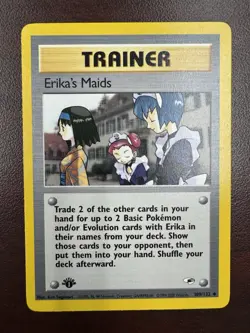 Pokemon Card Erika's Maids 109/132 Gym Heroes Trainer 1st Edition Light Play - Image 1