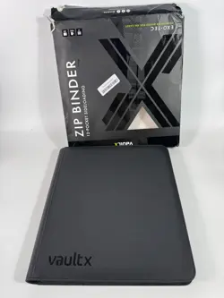 Vault X 12-Pocket Exo-Tec Zip Binder Side Loading 480 Cards Black Open Box - Image 1