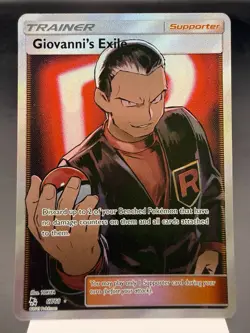 Giovanni’s Exile 67/68 - Full Art - Hidden Fates Pokemon Card LIGHT PLAY - Image 1