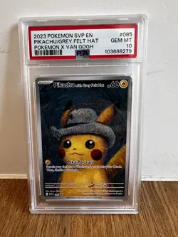 Pikachu With Grey Felt Hat 085 Van Gogh Promo PSA 10 - Pokemon Card GEM MT 10 - Image 1